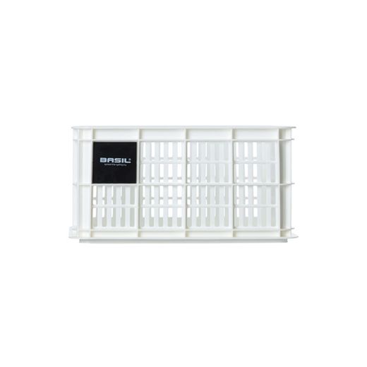Cajón de plástico reciclado para bicicletas BASIL S, 17.5L, blanco
