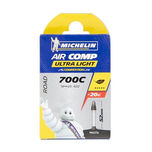 Camara michelin ultra light700x18-25 vàlvula presta 52 mm