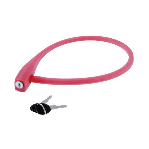 10x600mm reinforced cable lock, silicone coated, pink