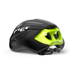 CASQUE MET STRALE NOIR FLUO/SHINE JAUNE RÉFLÉCHISSANT 59-62 TailleL