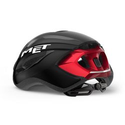 CASQUE MET STRALE NOIR/ROUGE MÉTALLISÉ BRILLANT 56-58 Taille M