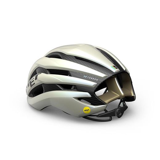 CASCO MET TRENTA 3K CARBON MIPS VAINILLA HIELO/ORO MATE 56-58 M