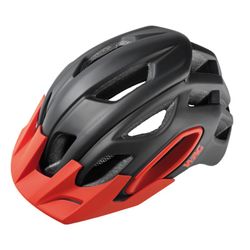Casco MTB para roble adulto, tapa en moto con tecnología conehead, corte l. Color negro/rojo. Visor de repuesto negro incluida.
