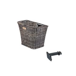 Cesta delantera BASIL "Bremen Rattan Look" FM, ratán + soporte de potencia "Basil FM", marrón