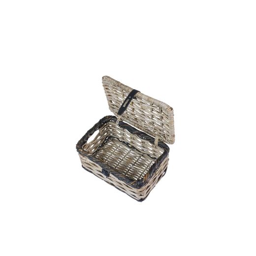 Cesta delantera BASIL "Dijon S", con tapa, gris/negro