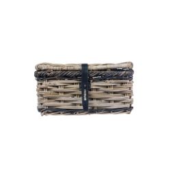 Cesta delantera BASIL "Dijon S", con tapa, gris/negro
