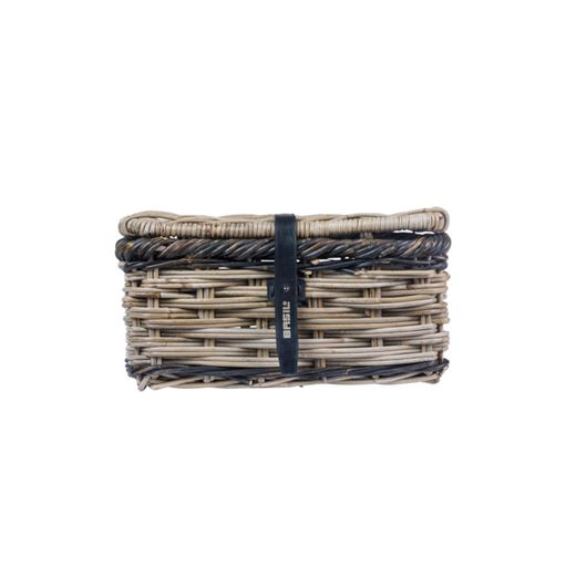 Cesta delantera BASIL "Dijon S", con tapa, gris/negro