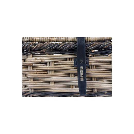 Cesta delantera BASIL "Dijon S", con tapa, gris/negro