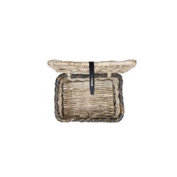 Cesta delantera BASIL "Dijon S", con tapa, gris/negro