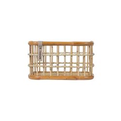 Cesto frontal "GREEN LIFE RATTAN M", em rattan, marrom natural.