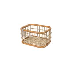 Cesto frontal "GREEN LIFE RATTAN M", em rattan, marrom natural.