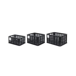 Cesta en plástico reciclado BASIL L, MIK, 40L, negra