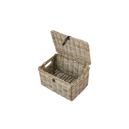 Cesta frontal BASIL "Dax L", con tapa, gris