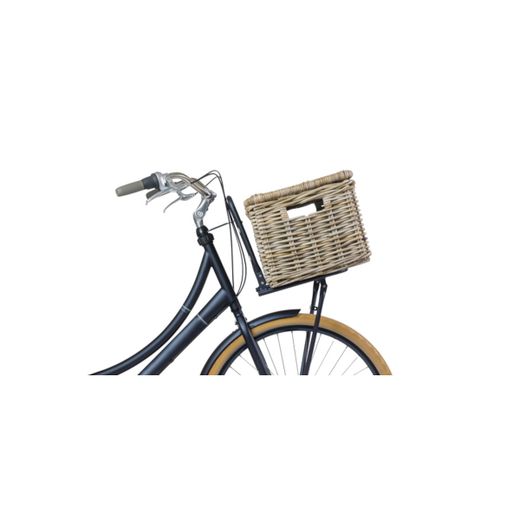 Cesta frontal BASIL "Dax L", con tapa, gris