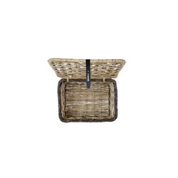 Cesta frontal BASIL "Dijon L", con tapa, gris/negro