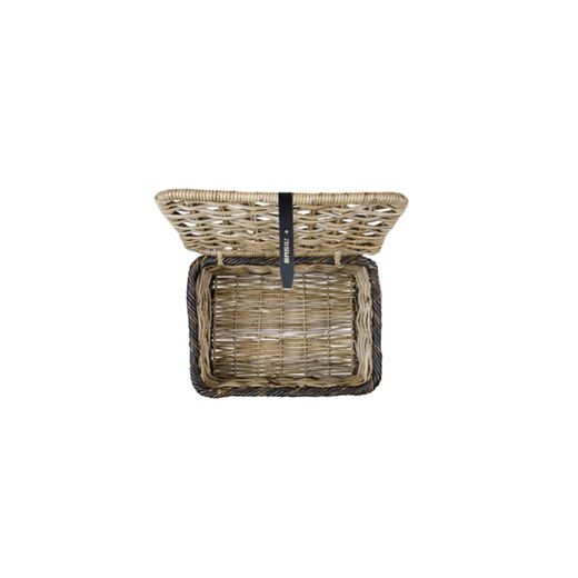 Cesta frontal BASIL "Dijon L", con tapa, gris/negro