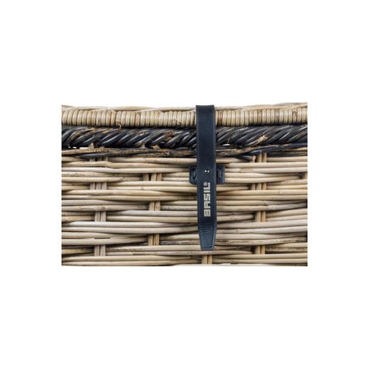 Cesta frontal BASIL "Dijon L", con tapa, gris/negro
