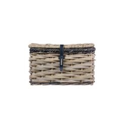 Cesta frontal BASIL "Dijon L", con tapa, gris/negro