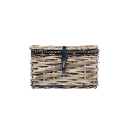 Cesta frontal BASIL "Dijon L", con tapa, gris/negro