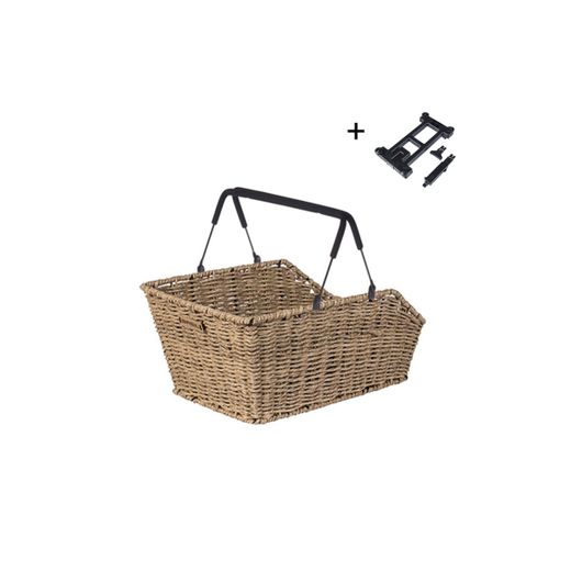 Cesta trasera BASIL "Cento Rattan Look" MIK, ratán, hierbas marinas