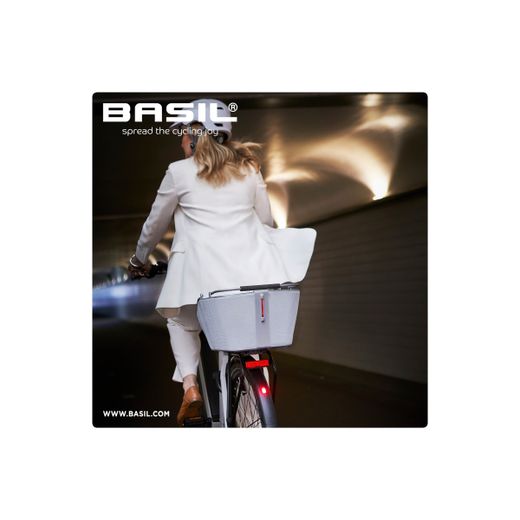 Cesta trasera BASIL "Cento Tech Fiber Nordlicht" MIK, azul plateado