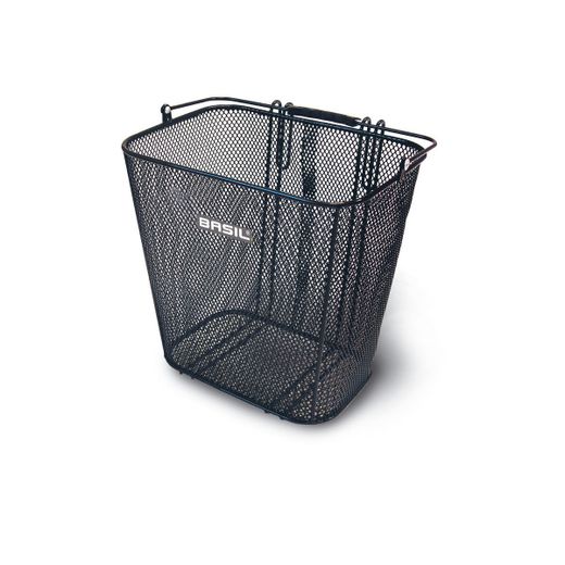 Cesta trasera de malla "Cardiff", se engancha al tubo porta-bolsas. Negro