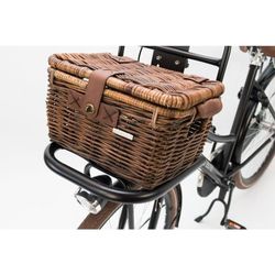 Cistell davanter basil denton de mimbre marro amb tapa 18 l (39x28x22)