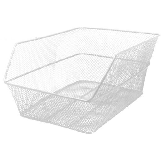 Cesta trasera bici, cuadrada blanco