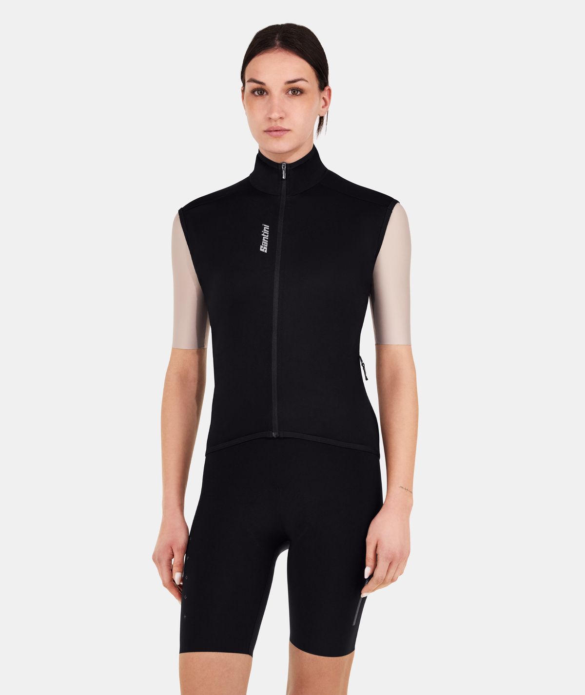 Santini MAGIC パッカブル ベスト size:L ブラック Colete impermeável para ciclismo unissex Santini Magic, várias