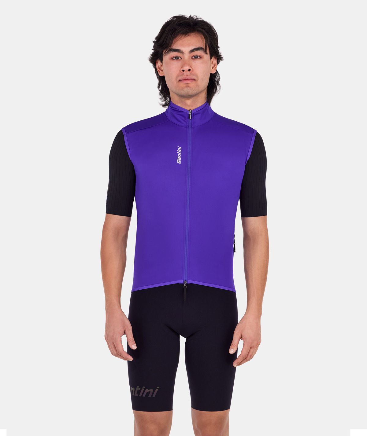 Santini MAGIC パッカブル ベスト size:L ブラック Colete impermeável para ciclismo unissex Santini Magic, várias