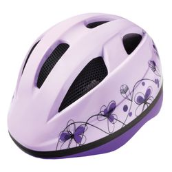 Casco de niña, gorra de moto, tamaño de XS, fantasía de flores, color púrpura.