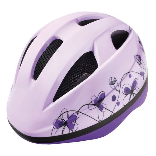 Casco de niña, gorra de moto, tamaño de XS, fantasía de flores, color púrpura.