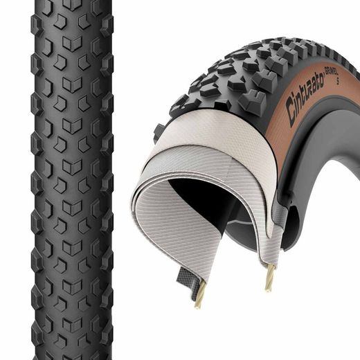 Tyre CINTURATO GRAVEL S - 700X40, black brown (classic), Techwall gravel