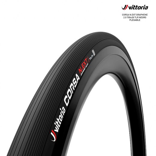 Coberta Vittoria CORSA N.EXT GRAPHENE 2.0 700x28 NEGRE PLEGABLE TLR