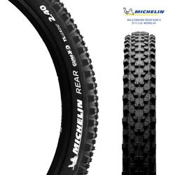 Pneu arrière michelin wild enduro gum-x 29x2.40 tub. Prêt concours. Ligne pliable noir 61-622