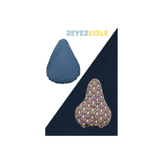 Cubresillín impermeable ELEONORE, extra-largo, reversible azul marino/berenjena