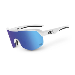 Occhiali ALPHA - Montatura bianca, lente REVO blu