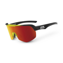 Occhiali ALPHA - Montatura nero/giallo, lente REVO arancione