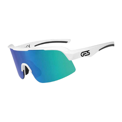 Occhiali OMEGA - Montatura bianca, lente REVO blu