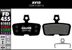 GALFER BIKE ADVANCED BRAKE PAD AVID CODE R (11-)
