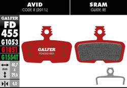 Plaquettes de frein SRAM CODE R - ADVANCED, Semi-métallique, 1 paire