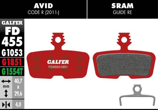 Plaquettes de frein SRAM CODE R - ADVANCED, Semi-métallique, 1 paire