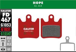 Plaquettes de frein HOPE X2 - ADVANCED, Semi-métallique, 1 paire