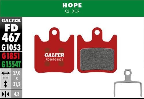 Plaquettes de frein HOPE X2 - ADVANCED, Semi-métallique, 1 paire
