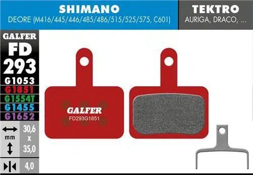 Plaquettes de frein SHIMANO DEORE - ADVANCED, Semi-métallique, 1 paire