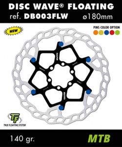 Galfer bike vtt disque vague flottant ø180mm bleu pins