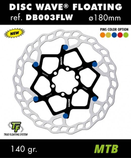 Galfer bike vtt disque vague flottant ø180mm bleu pins