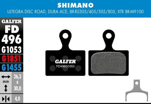 Galfer bike road plaquettes de frein shimano ultegra disc road