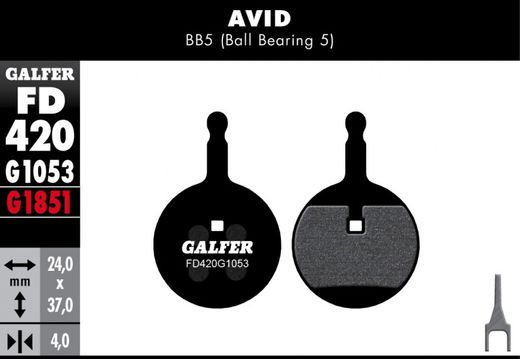 Plaquettes de frein AVID BB5 - STANDARD, semi-métalliques, 1 paire