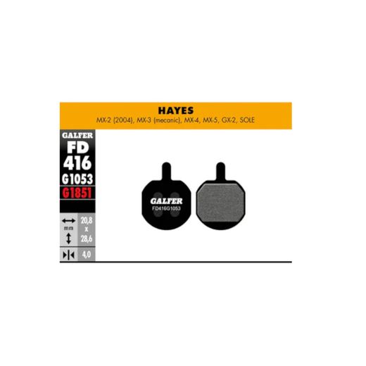 Plaquettes de frein HAYES MX - STANDARD, semi-métalliques, 1 paire